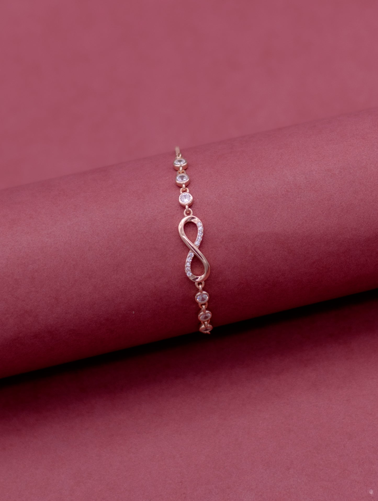 Infinity Bracelet with Swarovski Zircon Accents