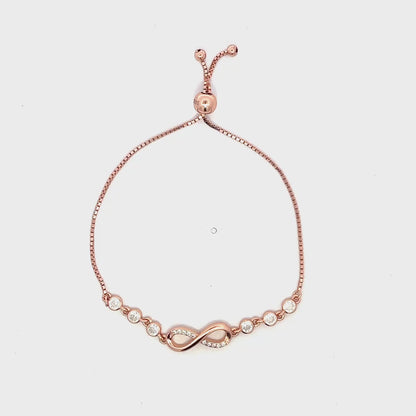 Infinity Bracelet with Swarovski Zircon Accents